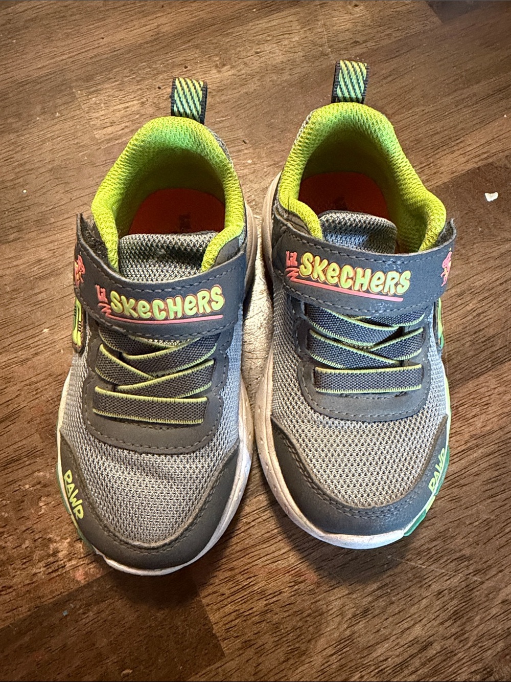 Skechers Kids Gray with Lime Accent Athletic Sneakers